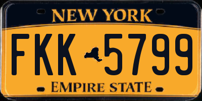 NY license plate FKK5799