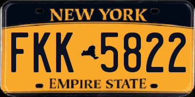 NY license plate FKK5822