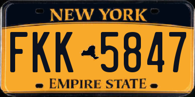 NY license plate FKK5847