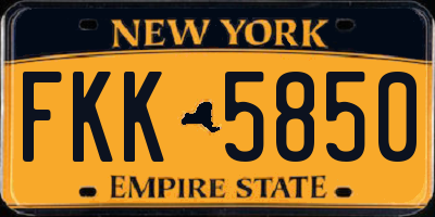NY license plate FKK5850