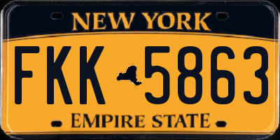 NY license plate FKK5863