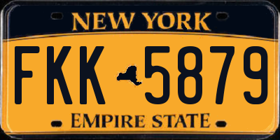 NY license plate FKK5879
