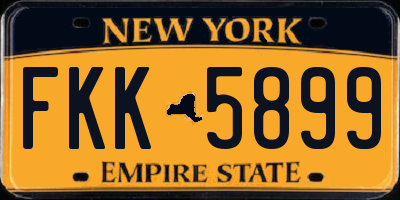 NY license plate FKK5899