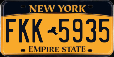 NY license plate FKK5935