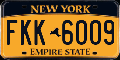 NY license plate FKK6009