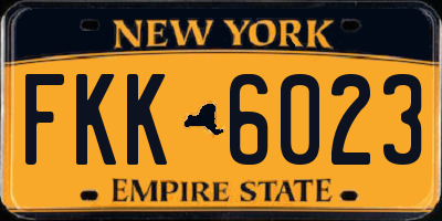 NY license plate FKK6023
