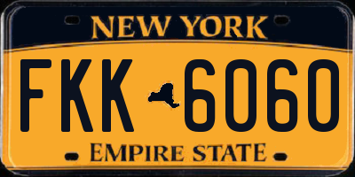 NY license plate FKK6060