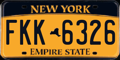 NY license plate FKK6326