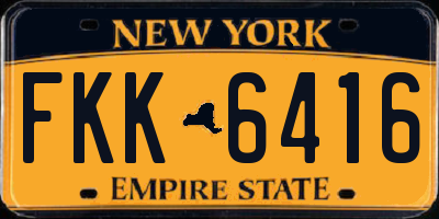 NY license plate FKK6416