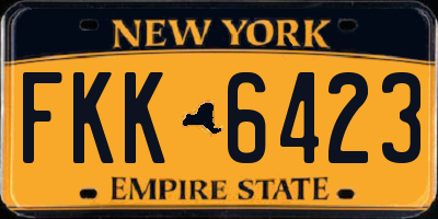 NY license plate FKK6423