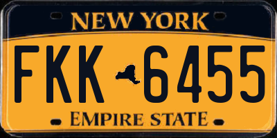 NY license plate FKK6455