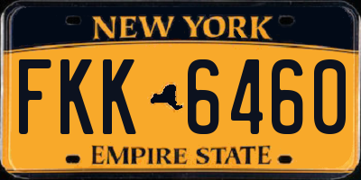 NY license plate FKK6460