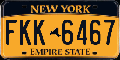 NY license plate FKK6467