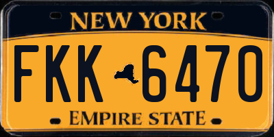 NY license plate FKK6470