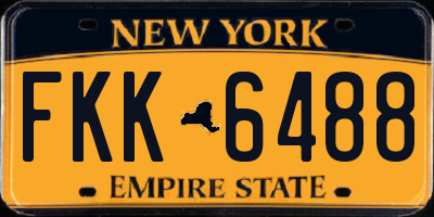 NY license plate FKK6488
