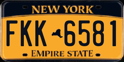 NY license plate FKK6581