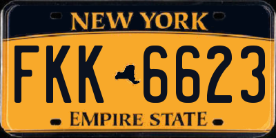 NY license plate FKK6623