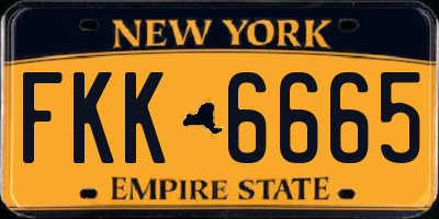 NY license plate FKK6665