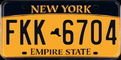 NY license plate FKK6704