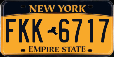 NY license plate FKK6717