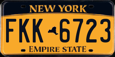 NY license plate FKK6723