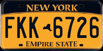 NY license plate FKK6726
