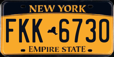 NY license plate FKK6730