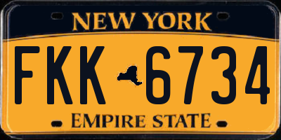 NY license plate FKK6734