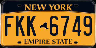 NY license plate FKK6749