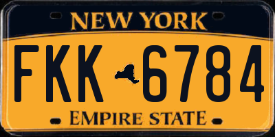 NY license plate FKK6784