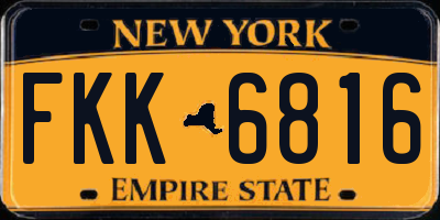 NY license plate FKK6816