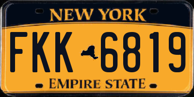 NY license plate FKK6819