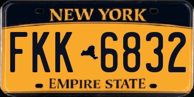 NY license plate FKK6832