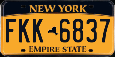 NY license plate FKK6837