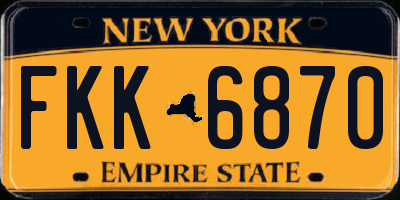 NY license plate FKK6870