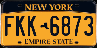 NY license plate FKK6873