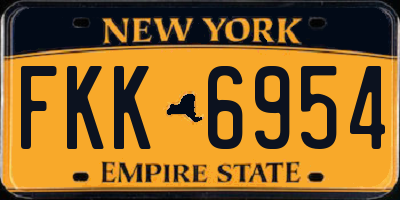 NY license plate FKK6954