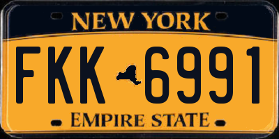 NY license plate FKK6991