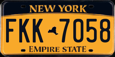 NY license plate FKK7058