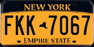 NY license plate FKK7067