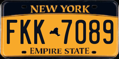 NY license plate FKK7089