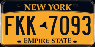 NY license plate FKK7093