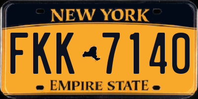 NY license plate FKK7140
