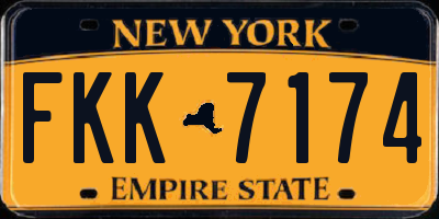 NY license plate FKK7174