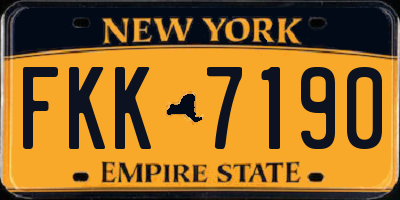 NY license plate FKK7190