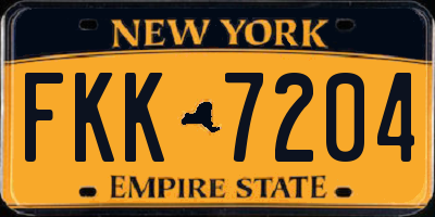 NY license plate FKK7204