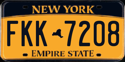 NY license plate FKK7208