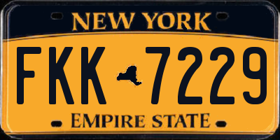 NY license plate FKK7229