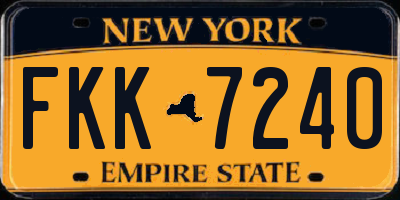 NY license plate FKK7240