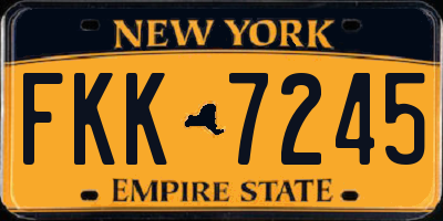 NY license plate FKK7245